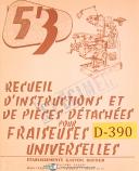 Dufour-Dufour Gaston No. 53, Fraiseuses Universelle, D\'Instructions et De Pieces Manual-53-No. 53-01